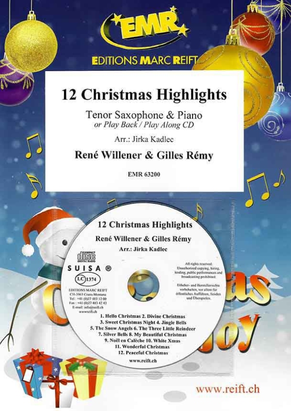 12 Christmas Highlights (+CD)  für Tenorsaxophon und Klavier  
