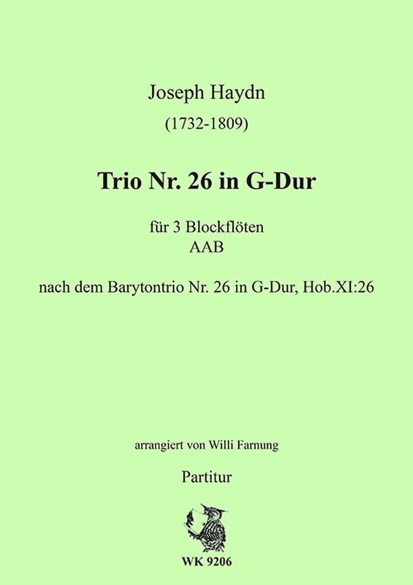 Farnung, Willi  - Haydn - Trio Nr. 26&nbsp;&nbsp;für 3 BFL AAB&nbsp;&nbsp;