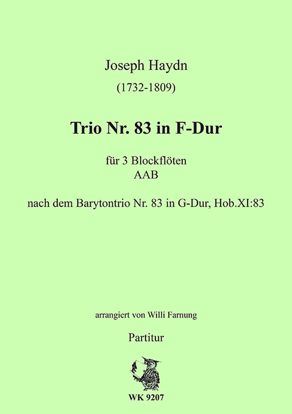 Trio Nr.83 in F-Dur&nbsp;&nbsp;für 3 Blockflöten (AAB)&nbsp;&nbsp;Partitur und Stimmen