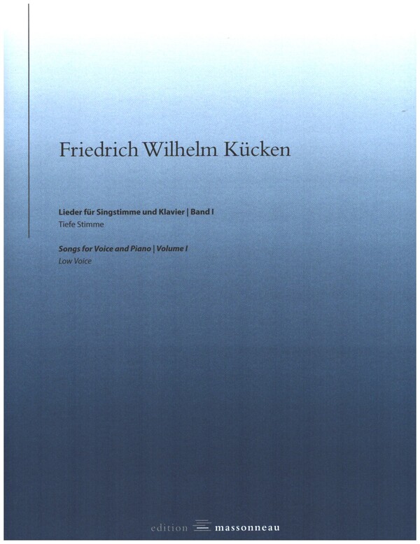 Lieder Band 1  für tiefe Singstimme und Klavier  