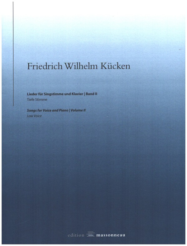 Lieder Band 2  für tiefe Singstimme und Klavier  