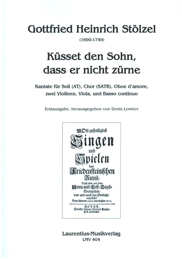 Küsset den Sohn, dass er nicht zürne  für Soli (AT), gem Chor, Oboe d'amore, 2 Violinen, Viola und Bc  Partitur