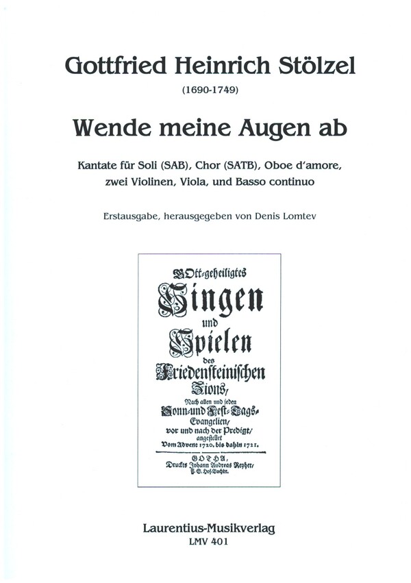 Wende meine Augen ab  für Soli (SAB), gem Chor, Oboe d'amore, 2 Violinen, Viola und Bc  Partitur