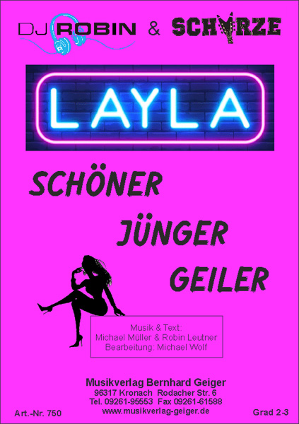 Layla - Schöner jünger geiler  für Big Band  Partitur und Stimmen