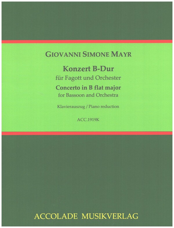 Konzert B-Dur  für Fagott und Orchester  Klavierauszug mit Solostimme