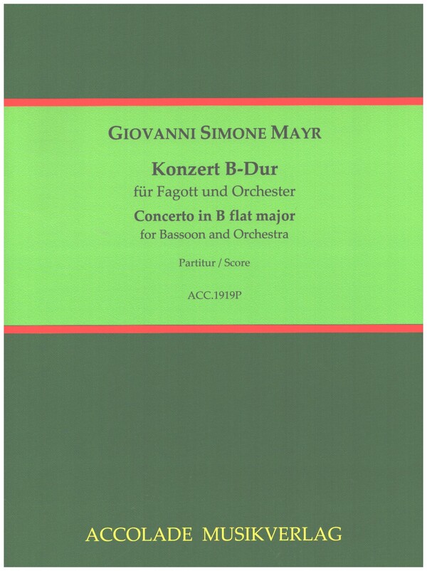 Konzert B-Dur  für Fagott und Orchester  Partitur