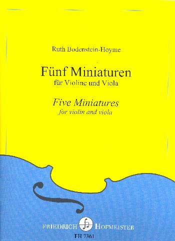 5 Miniaturen  für Violine und Bratsche  Spielpartitur