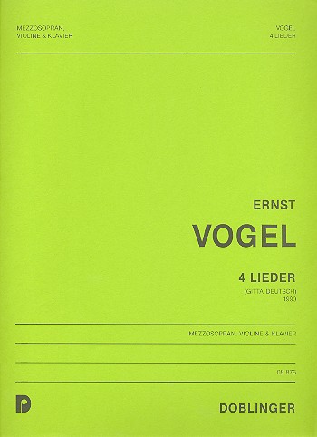 4 Lieder für Mezzosopran,  Violine und Klavier  Partitur und Violinstimme