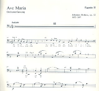 Ave Maria op.12 für Frauenchor und Orchester&nbsp;&nbsp;Fagott 2&nbsp;&nbsp;