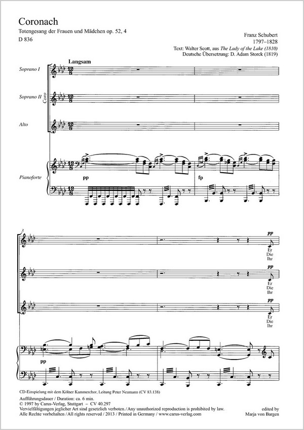 Coronach  Coro SSA, Pfte  P