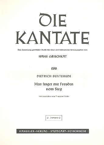 Man singet mit Freuden vom Sieg&nbsp;&nbsp;für gem Chor und Instrumente&nbsp;&nbsp;Trompete 2