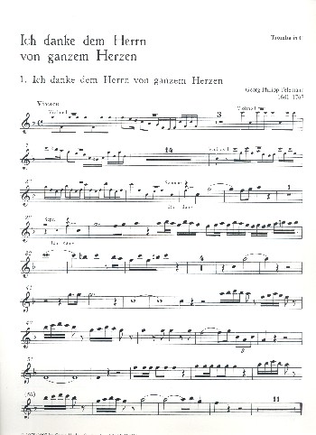 Ich danke dem Herrn von ganzem Herzen TWV7:14&nbsp;&nbsp;für Soli, gem Chor und Orchester&nbsp;&nbsp;Trompete