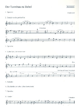 Der Turmbau zu Babel für Soli, Sprecher,  Kinderchor und Tasteninstrument (Instrumente ad lib)  Melodie-Instrument