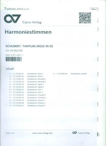 Tantum ergo in Es&nbsp;&nbsp;für Soli, gem Chor und Orchester&nbsp;&nbsp;Harmoniestimmen