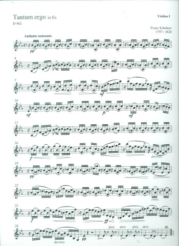 Tantum ergo Es-Dur D962&nbsp;&nbsp;für Soli, gem Chor und Orchester&nbsp;&nbsp;Violine 1