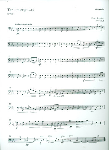 Tantum ergo Es-Dur D962&nbsp;&nbsp;für Soli, gem Chor und Orchester&nbsp;&nbsp;Violoncello