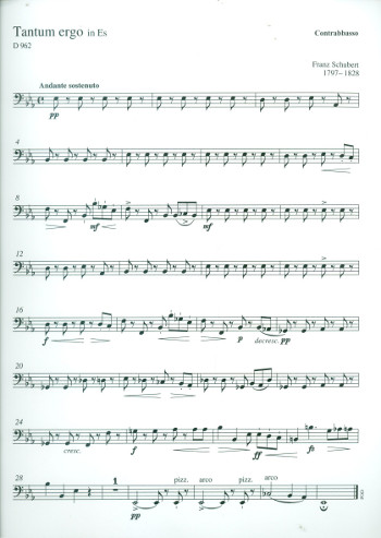 Tantum ergo Es-Dur D962&nbsp;&nbsp;für Soli, gem Chor und Orchester&nbsp;&nbsp;Kontrabass