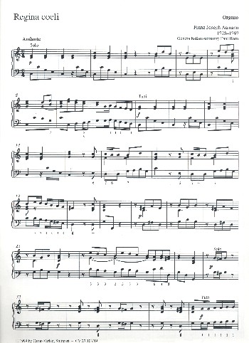 Regina coeli  für Soli, gem Chor, Streicher und Orgel  Orgel