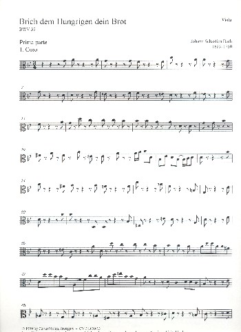 Brich dem Hungrigen dein Brot&nbsp;&nbsp;Kantate Nr.39 BWV39&nbsp;&nbsp;Viola