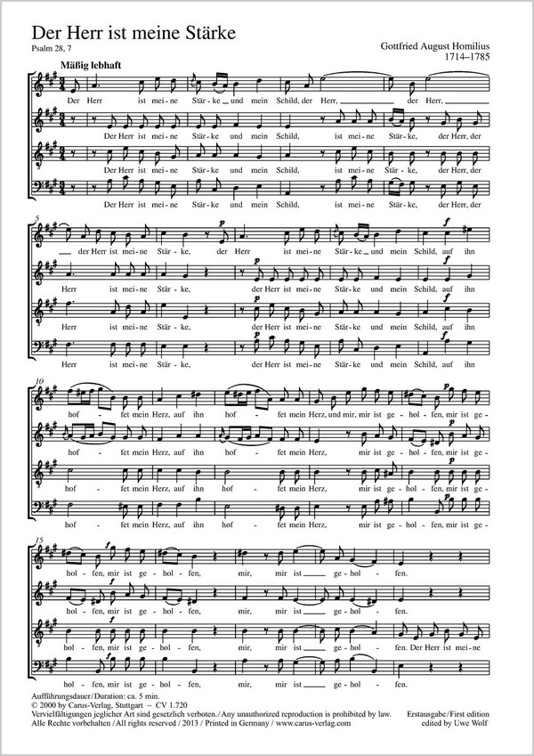 Der Herr ist meine Stärke  Coro SATB  P