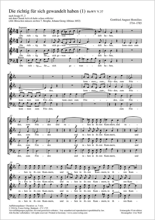 Die richtig für sich gewandelt haben  für gem chor a cappella  Partitur
