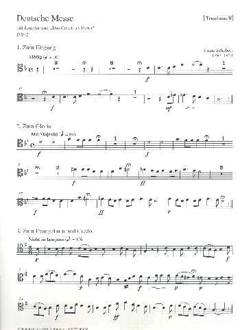 Deutsche Messe D872&nbsp;&nbsp;für gem Chor und Orchester&nbsp;&nbsp;Posaune 2