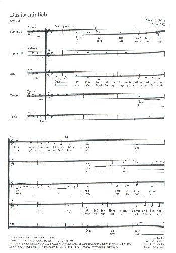 Das ist mir lieb SWV51&nbsp;&nbsp;für gem Chor (SSATB) a cappella&nbsp;&nbsp;Chorpartitur (dt/en)