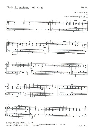 Gedenke meiner mein Gott  für gem Chor und Bc  Orgel