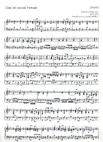 Das ist meine Freude für gem Chor  und Bc  Orgel