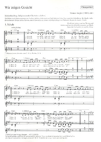 Wir zeigen Gesicht&nbsp;&nbsp;für Soli, Kinderchor (Jugendchor) und Instrumente&nbsp;&nbsp;Chorpartitur