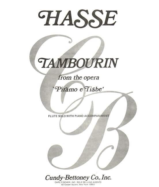 Tambourin&nbsp;&nbsp;for flute and piano&nbsp;&nbsp;
