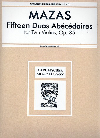15 Duos abécédaires op.85 for 2 violins  parts  