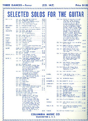 3 Dances  for guitar  