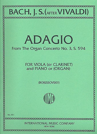 Adagio from the Organ Concerto no.3 S594&nbsp;&nbsp;for viola (clarinet) and piano (organ)&nbsp;&nbsp;