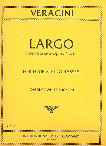 Largo from Sonata op.2,6  4 string basses  score and parts