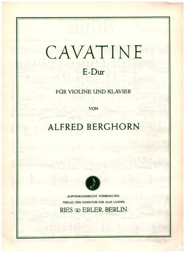 Cavatine  für Violine und Klavier  
