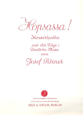 Hopsassa&nbsp;&nbsp;für Klavier (Akkordeon)&nbsp;&nbsp;