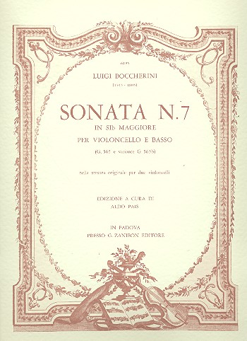 Sonata in si maggiore no.7 (G565/G565b)  per violoncello e basso (2 violoncelli)  partitura
