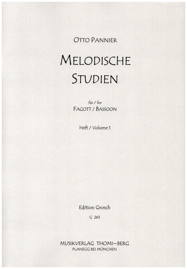 Melodische Studien Band 1  für Fagott  