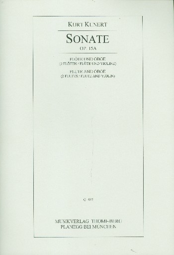 Sonate op.15a&nbsp;&nbsp;für Flöte und Oboe (2 Flöten/Flöte und Violine)&nbsp;&nbsp;Spielpartitur