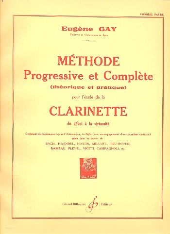 Méthode progressive et complète  vol.1 pour clarinette  