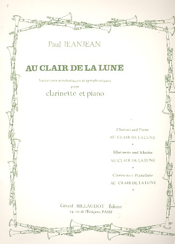 Au clair de la lune pour clarinette et  piano  