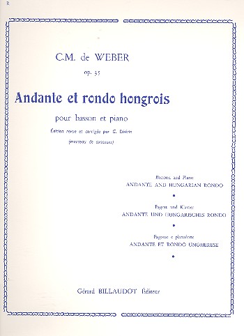 Andante et rondo hongrois op.35 pour  basson et piano  