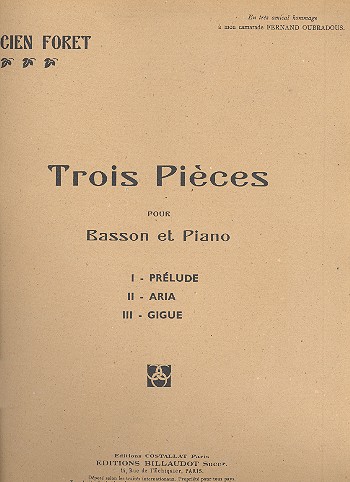 3 Pièces pour basson et piano&nbsp;&nbsp;&nbsp;&nbsp;