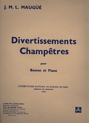 Divertissements et Champêtres&nbsp;&nbsp;pour basson et piano&nbsp;&nbsp;