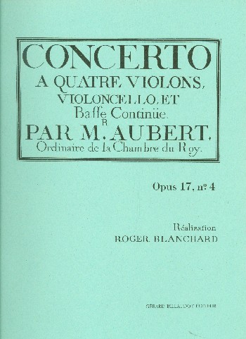 Concerto en mi mineur op.17,4  pour 4 violons, violoncelle et Bc  partition