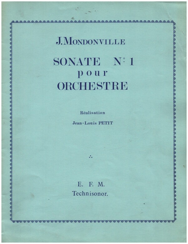 Sonate no.1  pour orchestre à cordes  partition