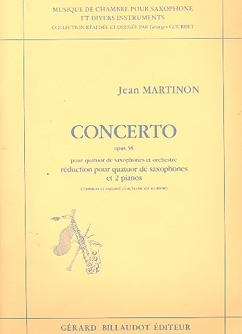 Concerto op.38 pour 4 saxophones (SATBar) et