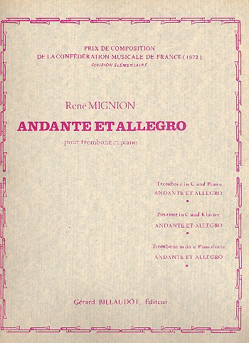 Andante et allegro pour trombone&nbsp;&nbsp;et piano&nbsp;&nbsp;