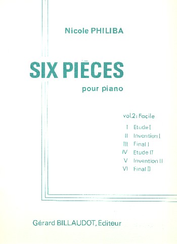 6 pièces vol.2 (faciles)&nbsp;&nbsp;pour piano&nbsp;&nbsp;